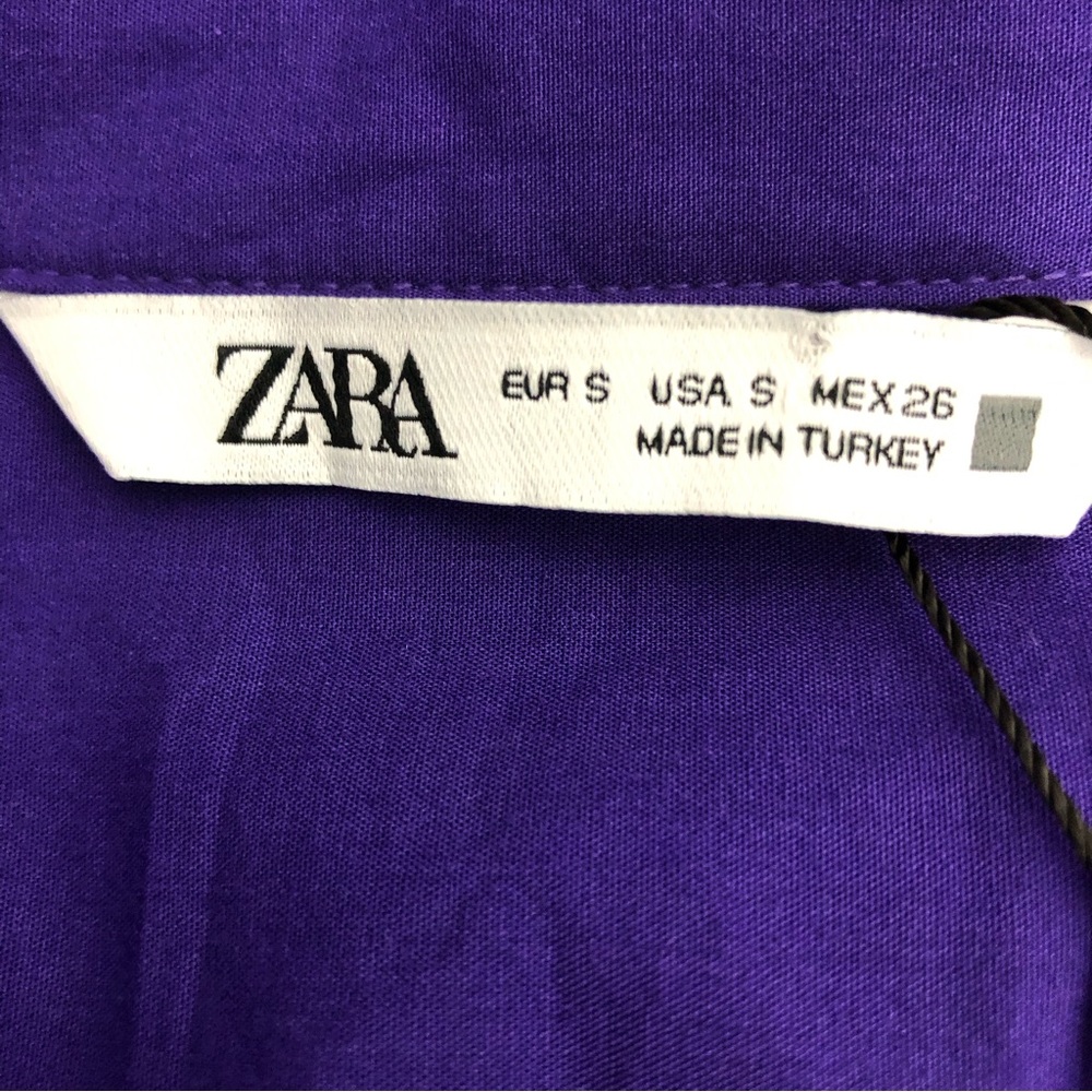 ZARA. Women’s Purple Button Down Shirt Long Sleeves With Button Cuffs Size Small - Picture 4 of 7